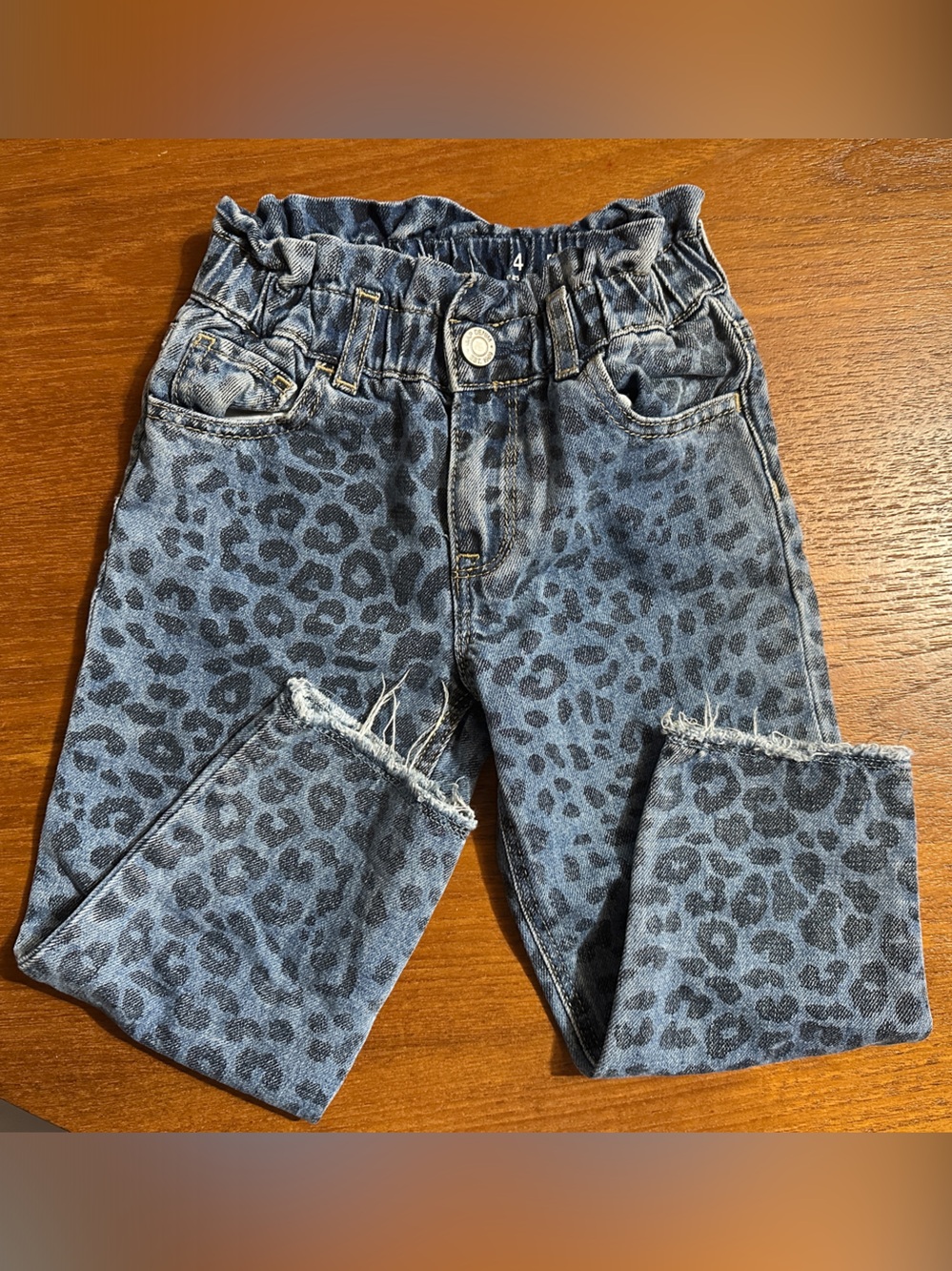 GAP kids Blue Leopard-Print jeans 4T